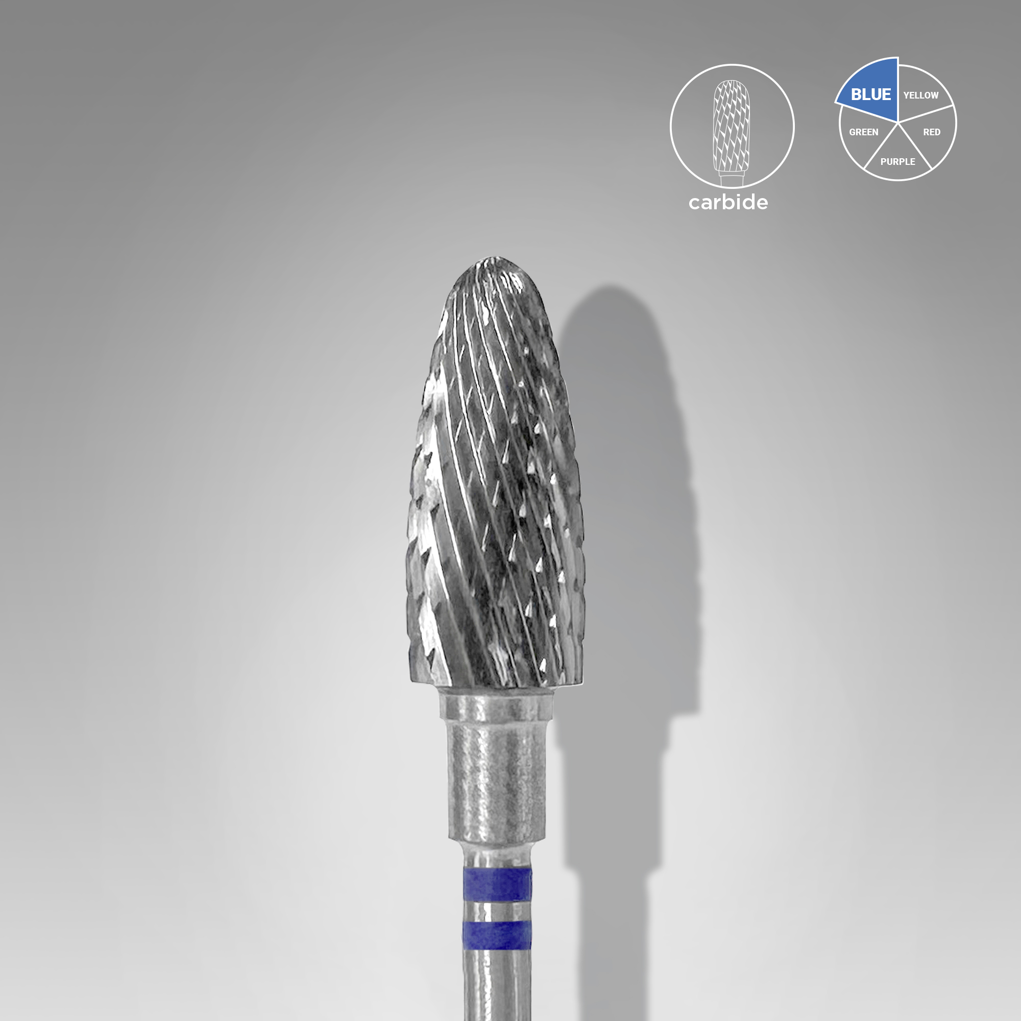 Carbide nail drill bit for left-handed users corn blue EXPERT head diameter 6 mm / working part 14 mm