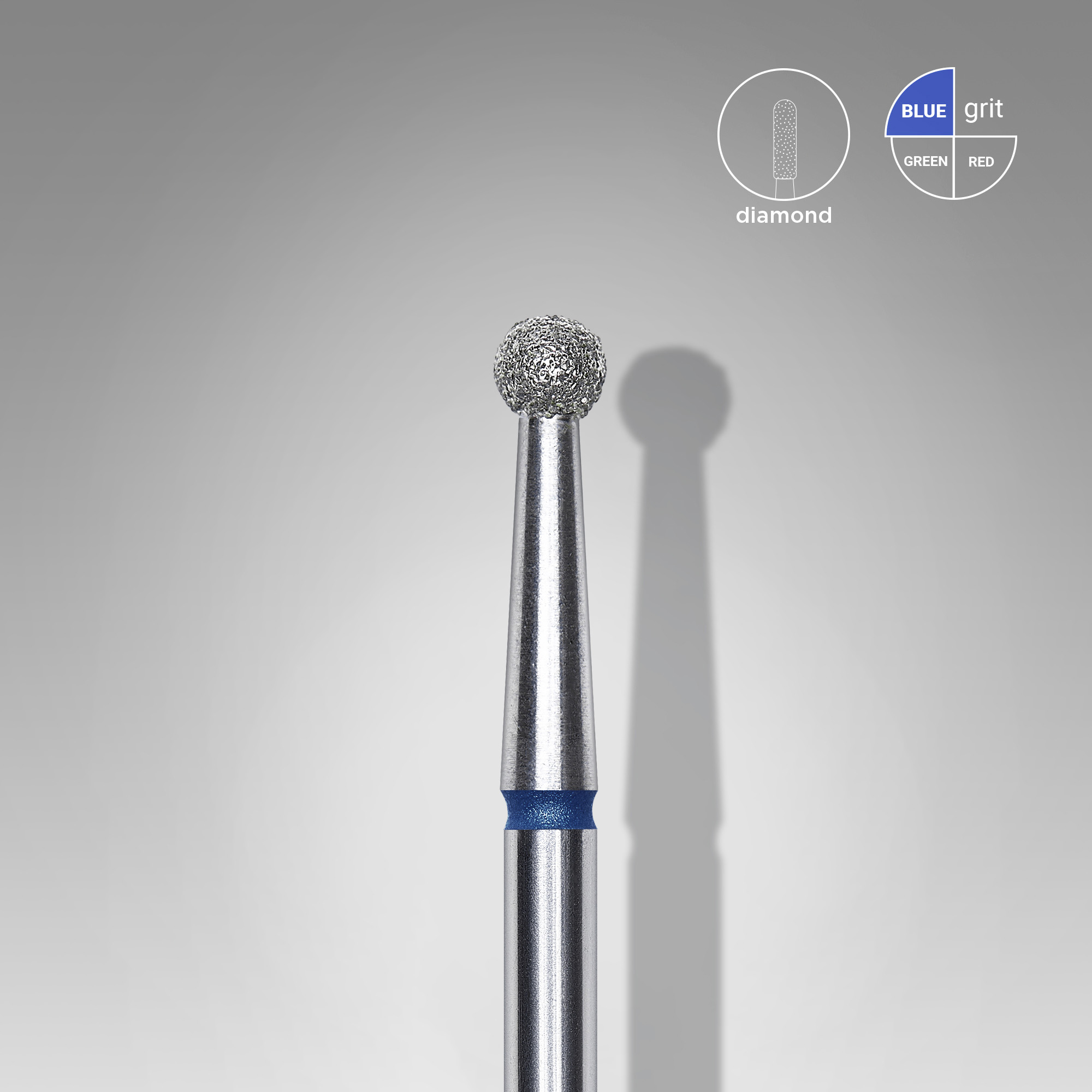 Diamond nail drill bit ball blue EXPERT head diameter 2,7 mm