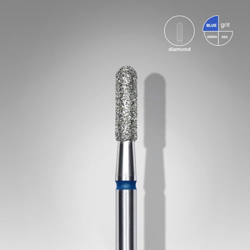 Diamond nail drill bit rounded cylinder blue EXPERT head diameter 2,3 mm / working part 8 mm